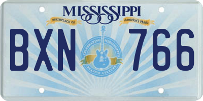 MS license plate BXN766