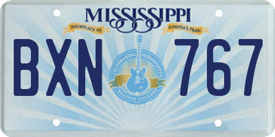 MS license plate BXN767