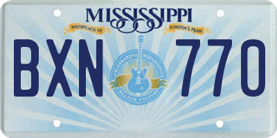 MS license plate BXN770