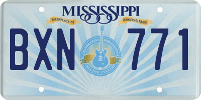 MS license plate BXN771