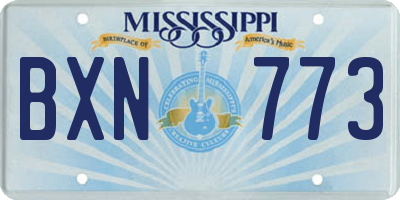 MS license plate BXN773