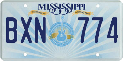 MS license plate BXN774