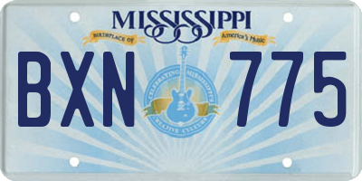 MS license plate BXN775