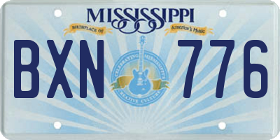 MS license plate BXN776