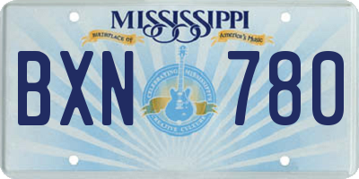 MS license plate BXN780