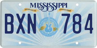 MS license plate BXN784