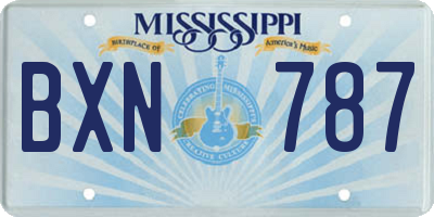 MS license plate BXN787