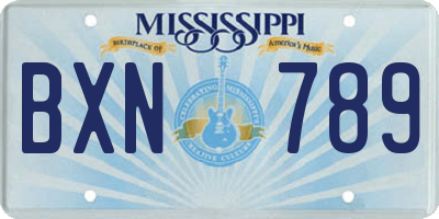 MS license plate BXN789