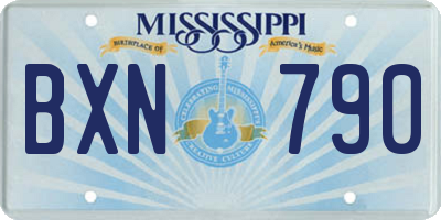 MS license plate BXN790