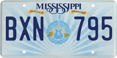 MS license plate BXN795