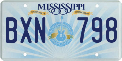 MS license plate BXN798