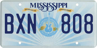 MS license plate BXN808