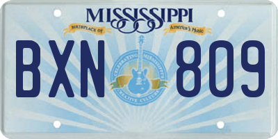 MS license plate BXN809