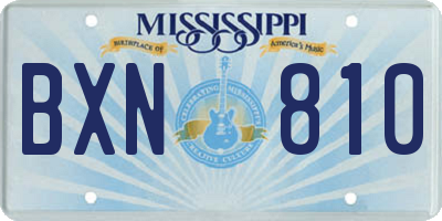 MS license plate BXN810