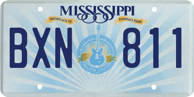MS license plate BXN811