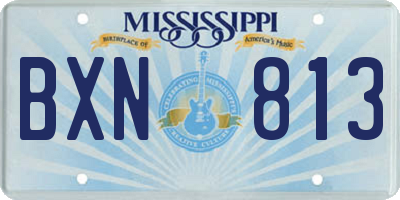 MS license plate BXN813