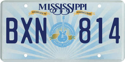 MS license plate BXN814