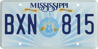 MS license plate BXN815