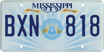 MS license plate BXN818