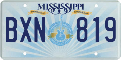 MS license plate BXN819