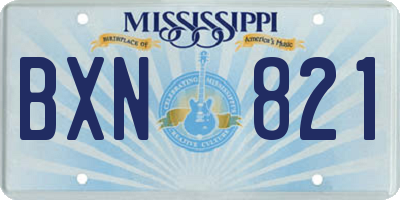 MS license plate BXN821