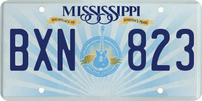 MS license plate BXN823