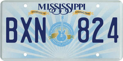 MS license plate BXN824