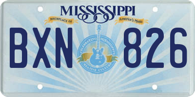MS license plate BXN826