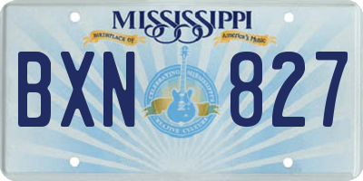 MS license plate BXN827