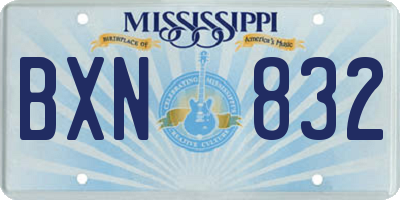 MS license plate BXN832