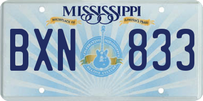 MS license plate BXN833