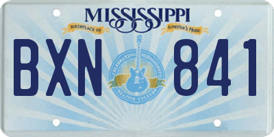 MS license plate BXN841