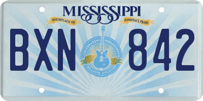 MS license plate BXN842