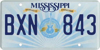 MS license plate BXN843