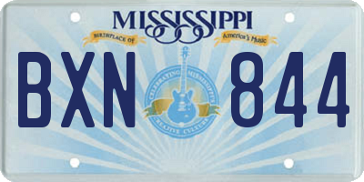 MS license plate BXN844