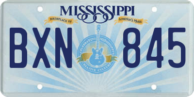 MS license plate BXN845