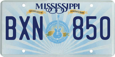 MS license plate BXN850
