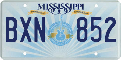 MS license plate BXN852