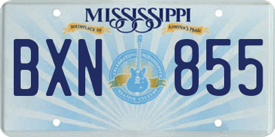 MS license plate BXN855