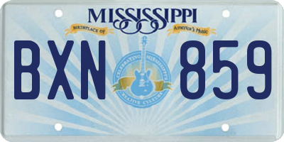 MS license plate BXN859