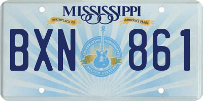 MS license plate BXN861