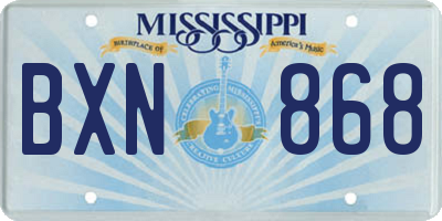 MS license plate BXN868