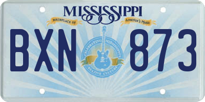 MS license plate BXN873