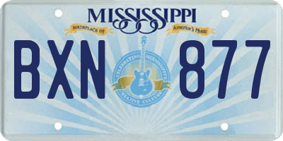MS license plate BXN877