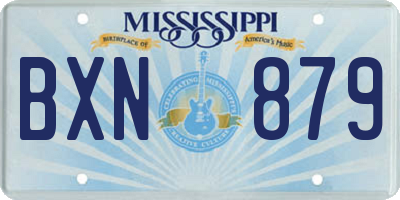 MS license plate BXN879
