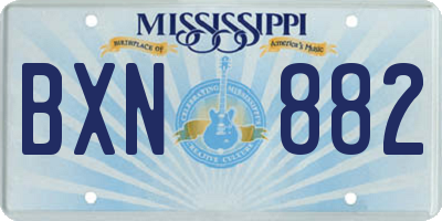 MS license plate BXN882