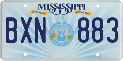 MS license plate BXN883