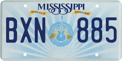 MS license plate BXN885
