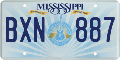 MS license plate BXN887