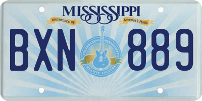 MS license plate BXN889